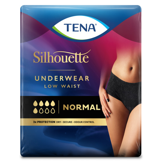 TENA Lady Silhouette Normal Incontinence Underwear - Low Waist Black